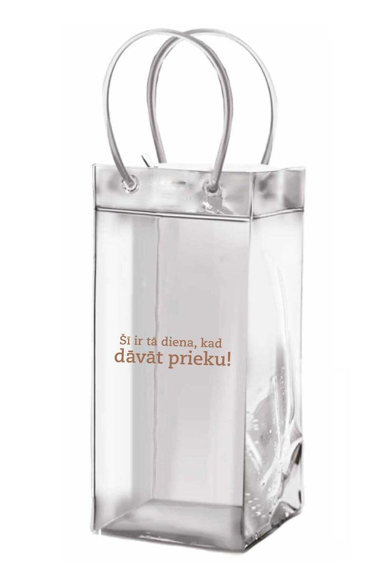 Ice bag for wine bottle with logo